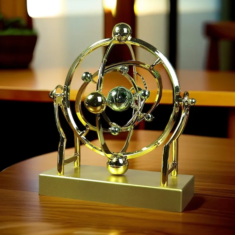 Solar System Orrery - Draaiende zonnestelsel bureaudecoratie, bewegende maan &