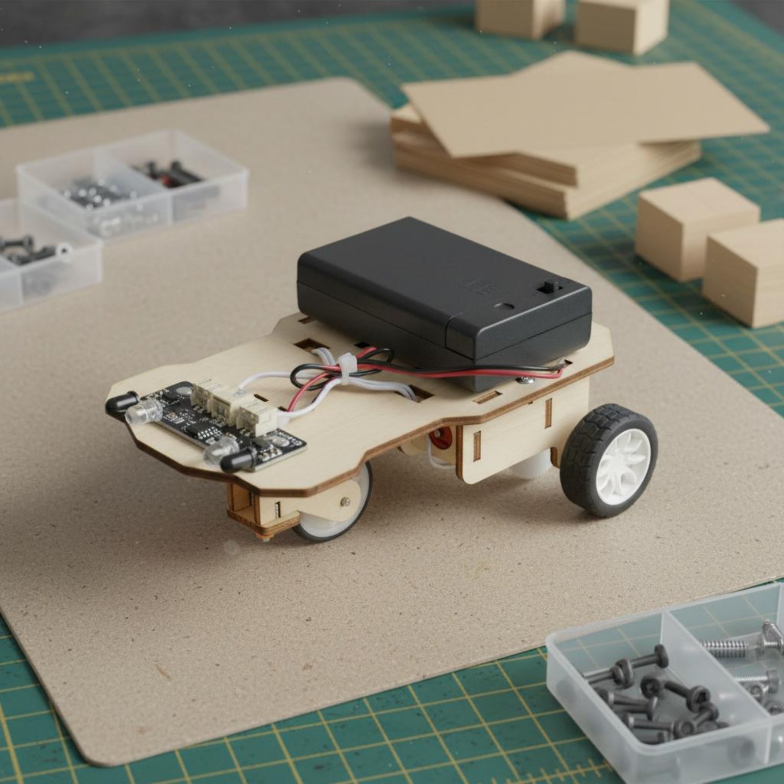 Science Robotics - Houten intelligente voertuigbouwpakket Wetenschap en technologie